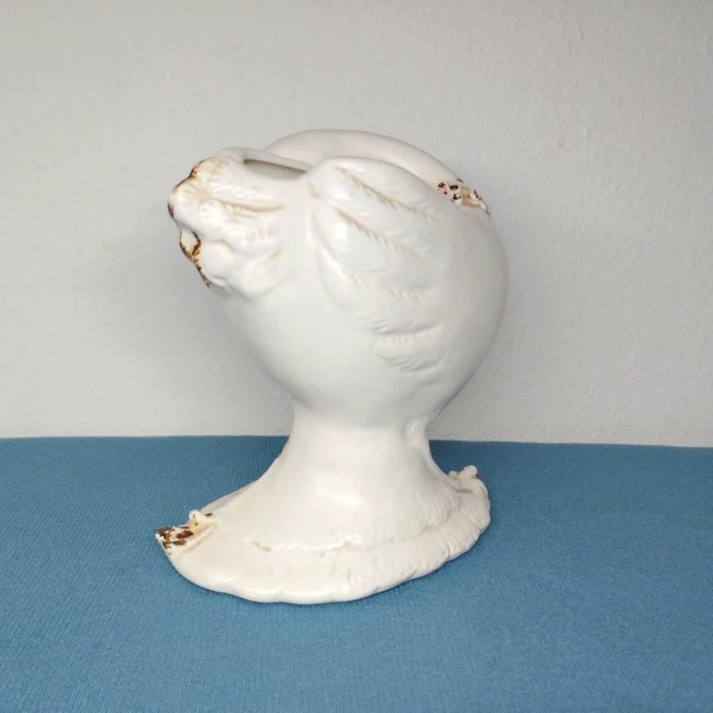 Lefton Porcelain Vase Baby Girl Planter Container Bird 1963 Vintage #1789 Pink - Picture 7 of 15
